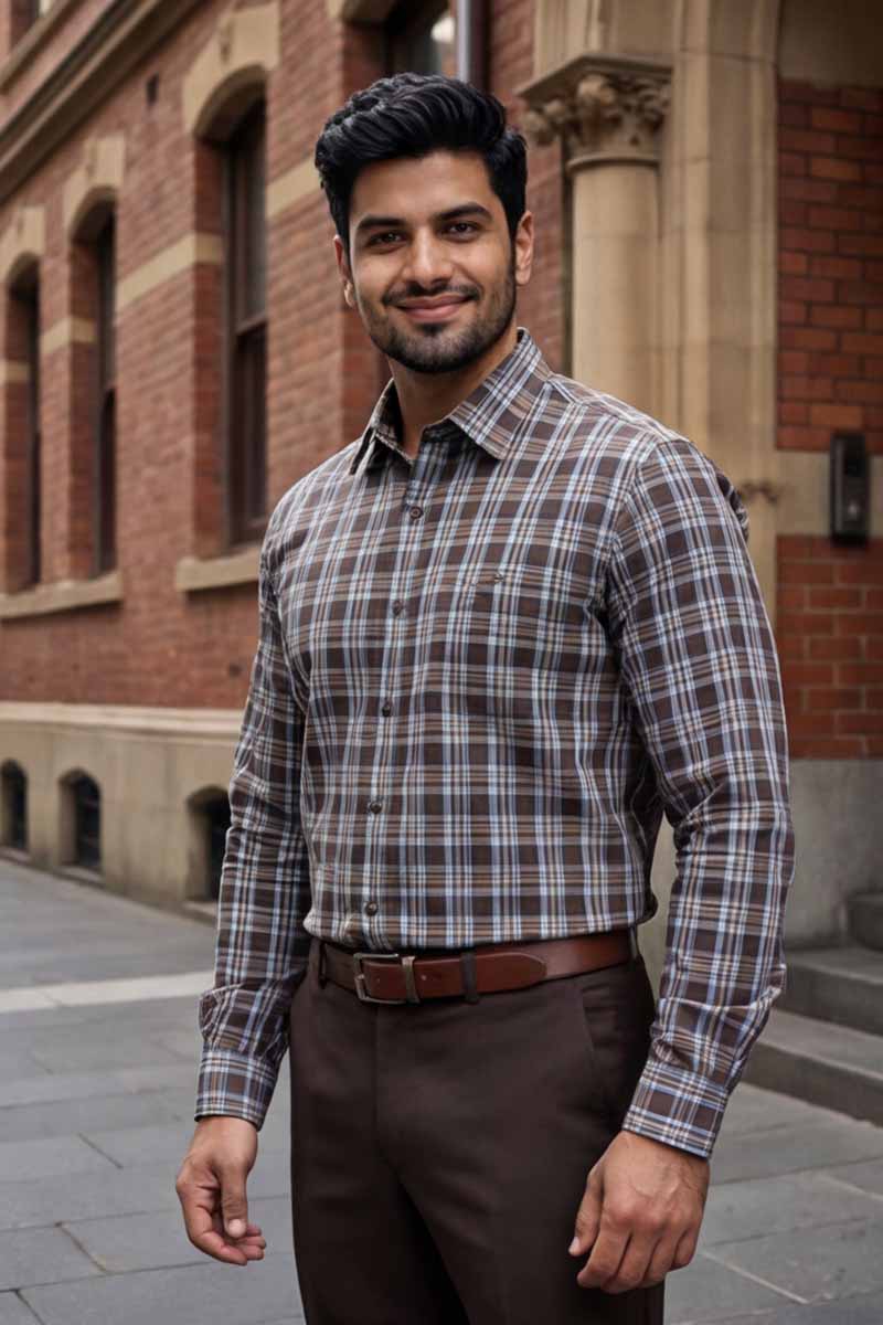 Signature Check Formal Shirt – White - 6