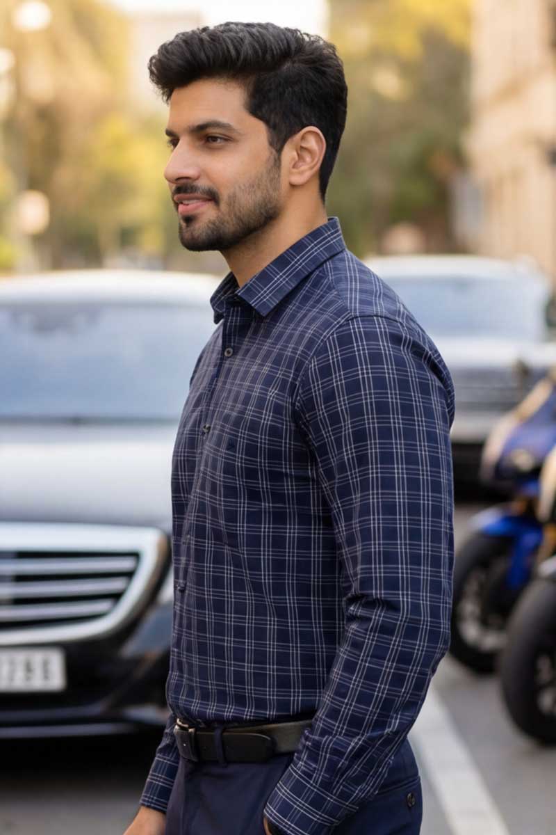 Global Check Series Shirt – Blue - 4