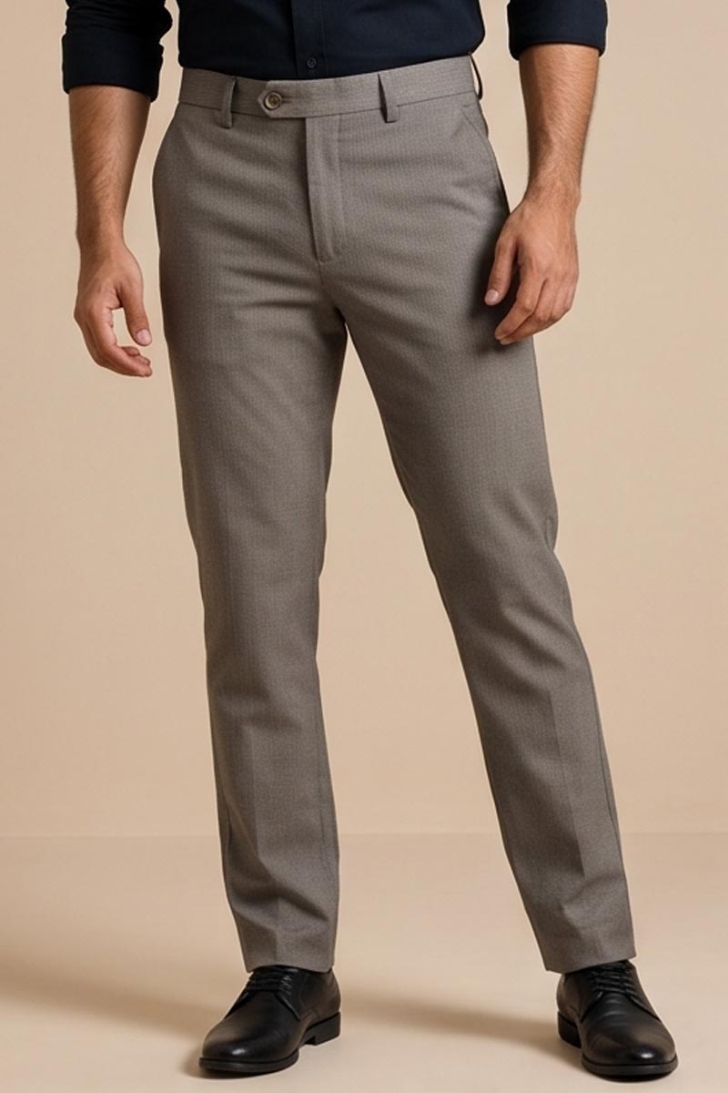 Elegant D-Grey Tailored Fit Pants- Dark-Grey