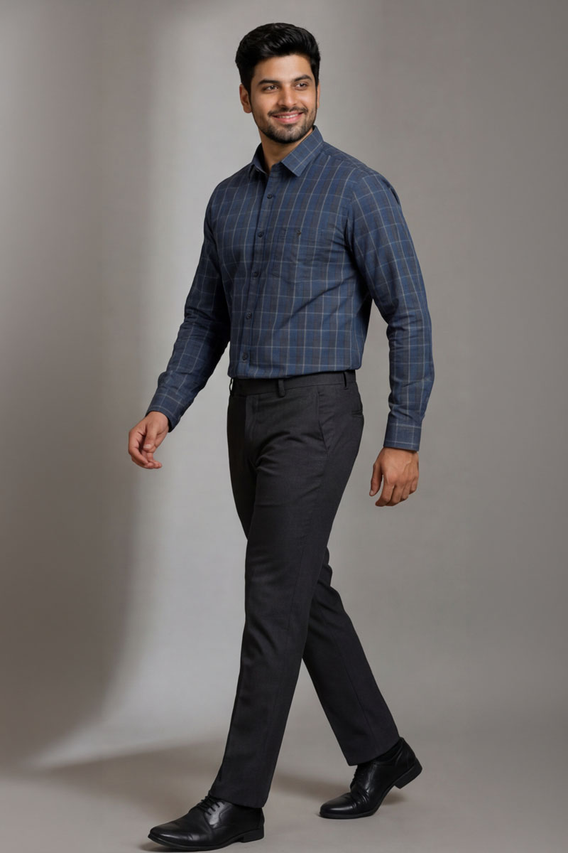 Aqua Blue Stripe Classic Shirt - A-Blue - 4