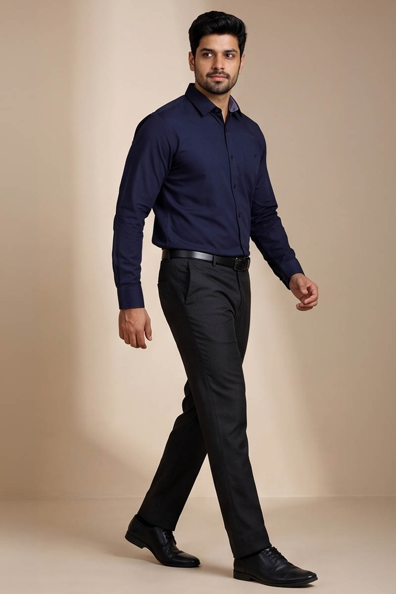 Signature Navy Office Shirt -Navy - 3