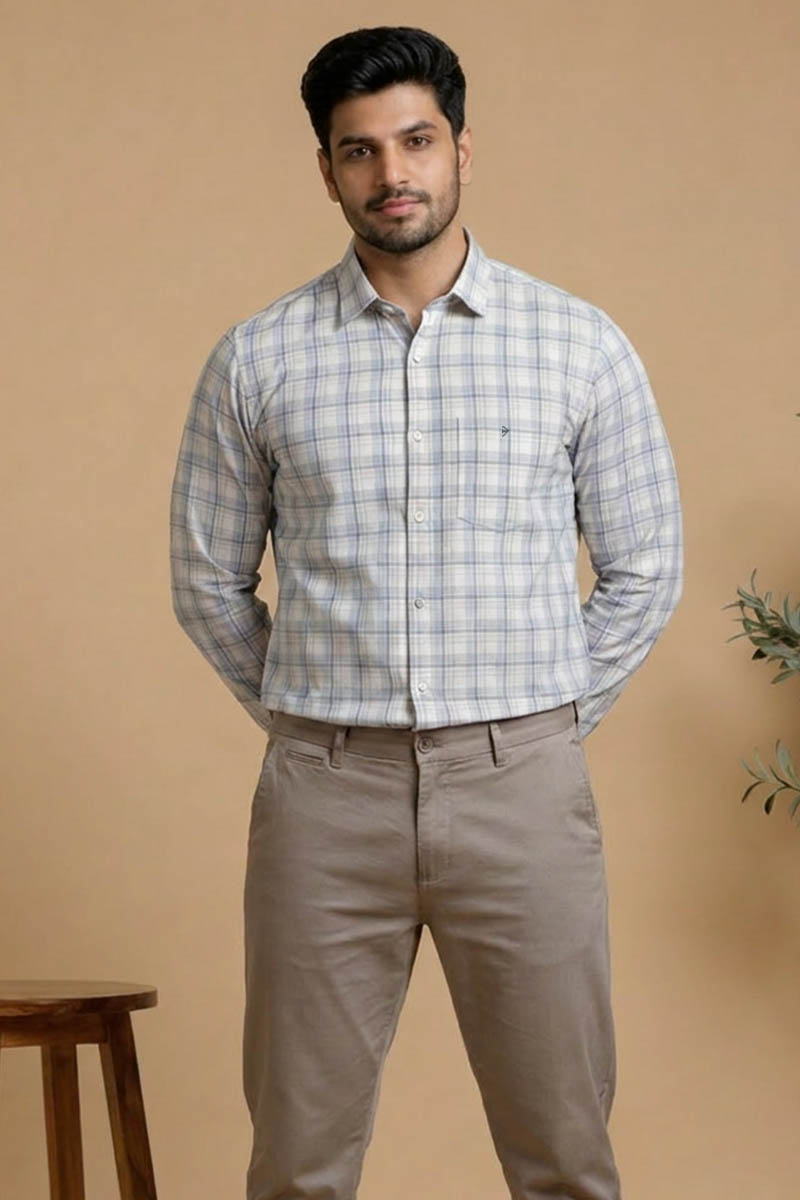 Signature Blue Plaid Shirt-Blue