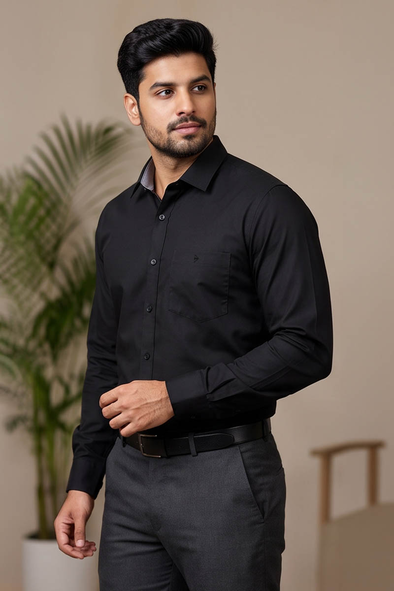 Signature Black Office Shirt - Black - 2