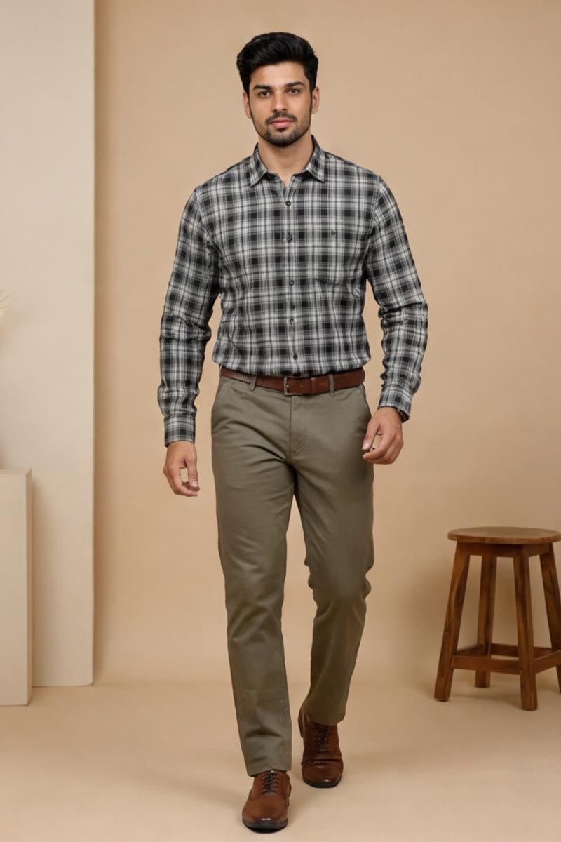 Cloud Ash Grey Plaid Shirt - Grey - 4