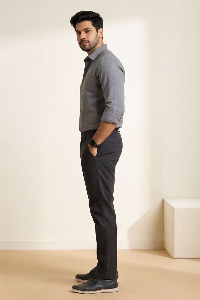 Urban Grey Smart Fit Pants - E- Grey - 4