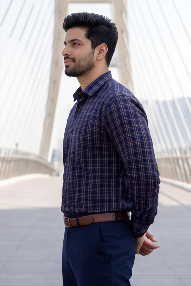 SHIRT Elegant Plaid Button-Down (PINK) - 3