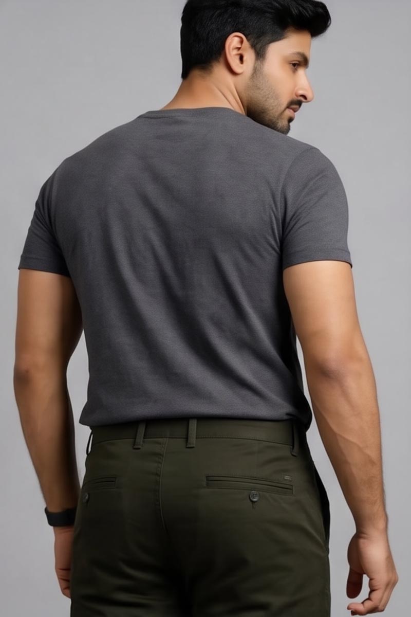 Premium Olive Slim Fit Trousers - Olive - 2