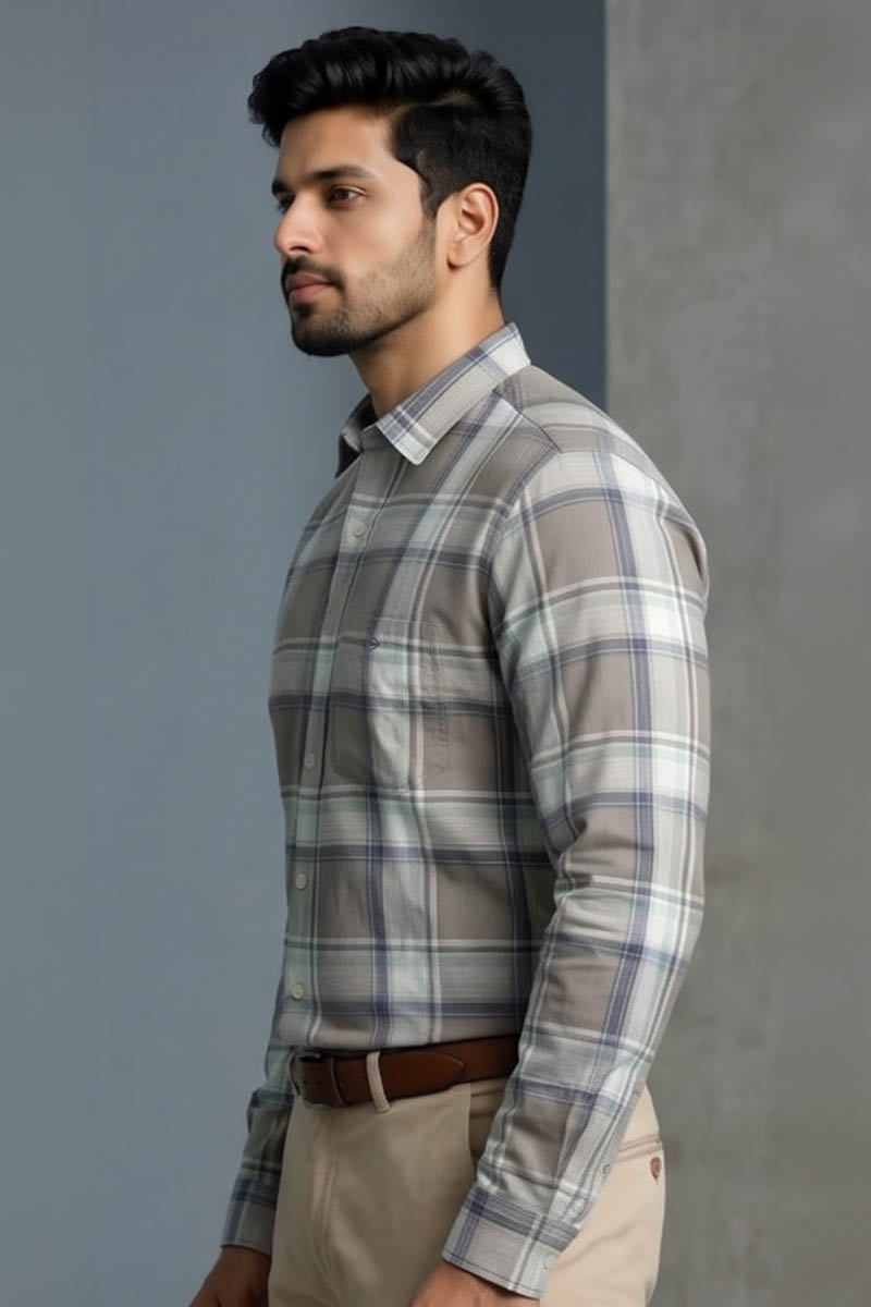 Urban Earth Check Shirt -Khaki - 5