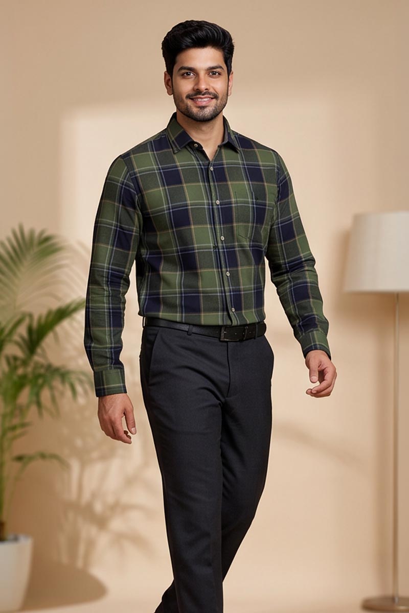 Evergreen Checked Shirt -Green - 3