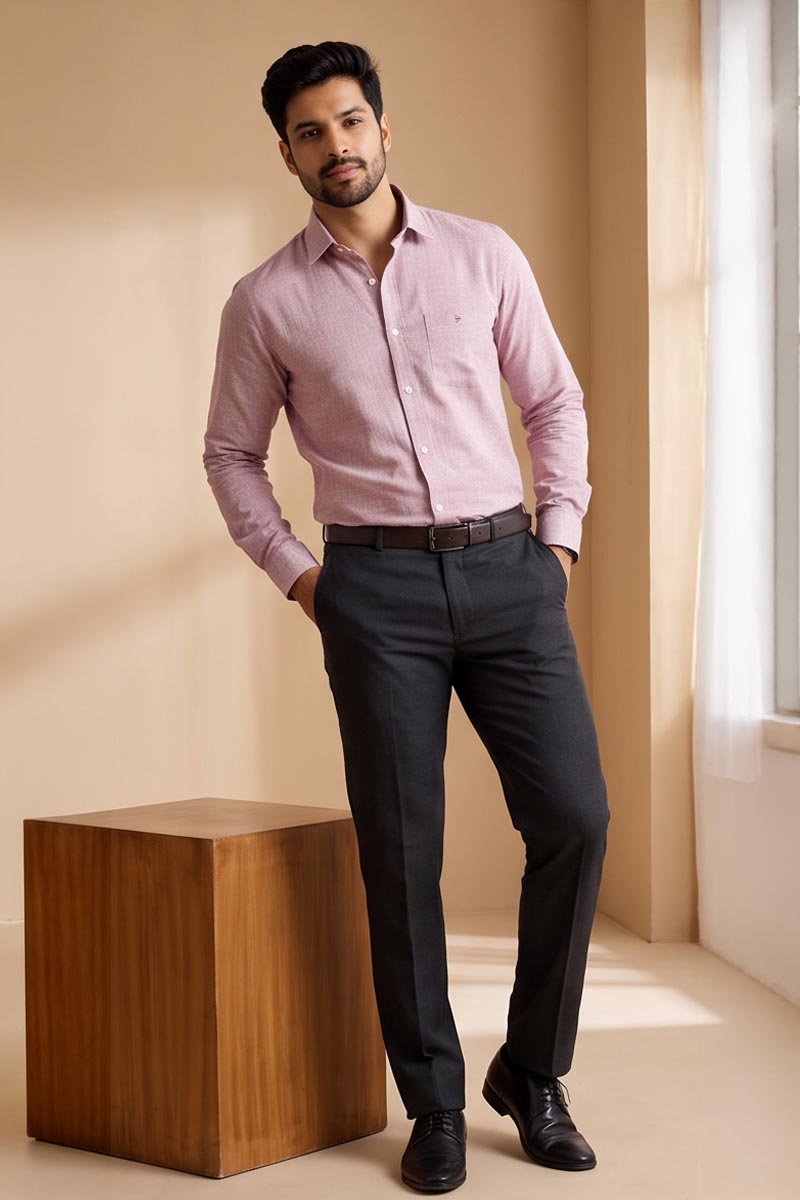 Blush Pink Luxe Shirt -L-Pink - 3