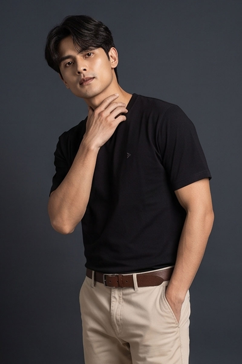 Onyx Basic Crew Neck T-Shirt -Black - 2