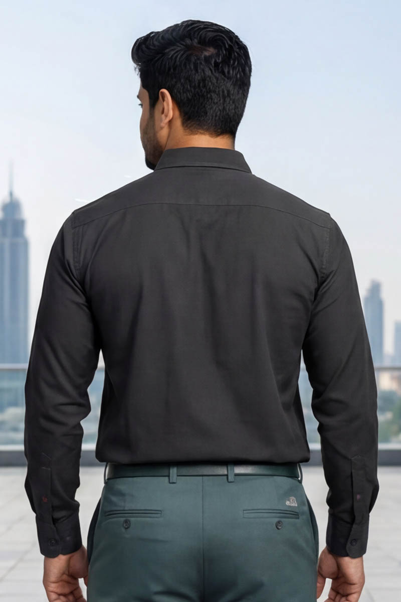 SHIRT - Classic Black Button-Down (STEEL GREY) - 6