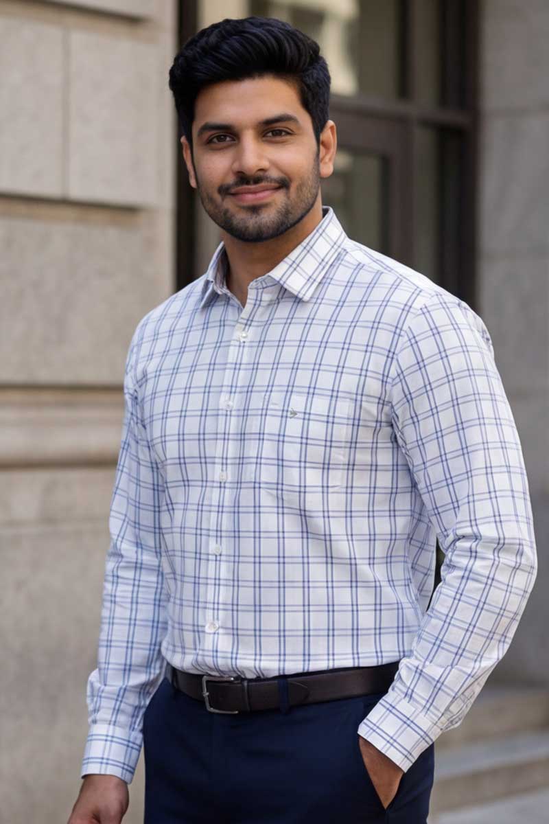 Global Check Series Shirt – White - 2