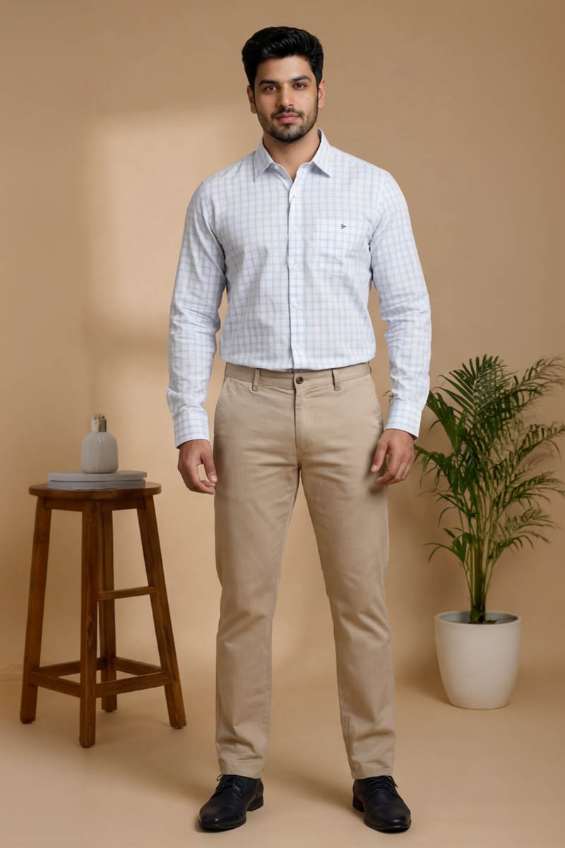 Pearl Line Formal Shirt - L-Blue