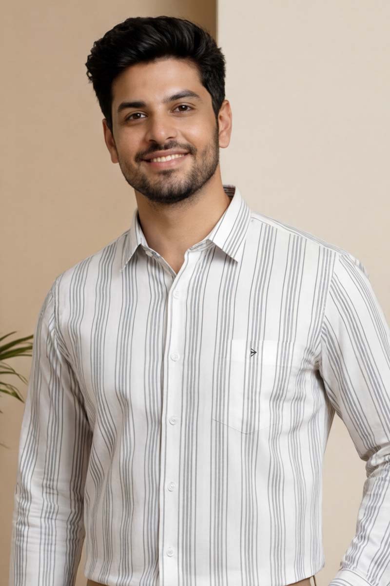 Luxe Stripe White Shirt - White - 2