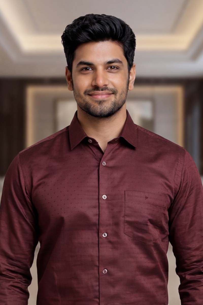 Long Sleeve Maroon Shirt - 2