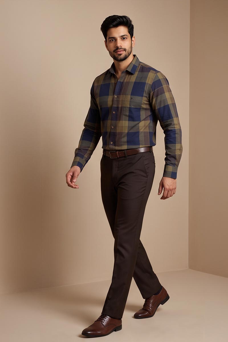 Walnut  Check Shirt - Brown - 3