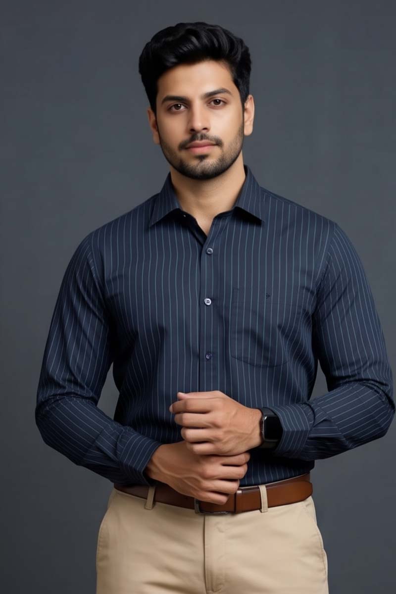 Modern Navy Business Shirt - Navy