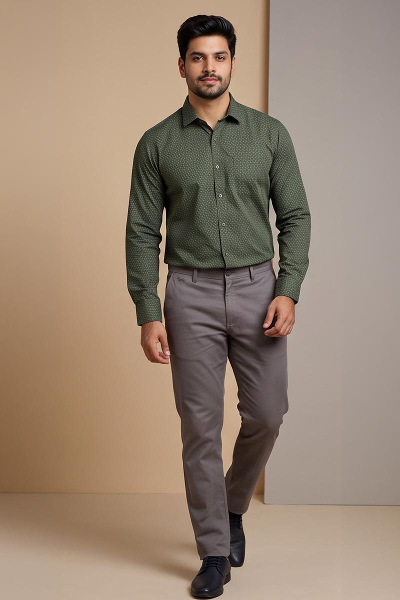 Men’s Green Premium Print Shirt