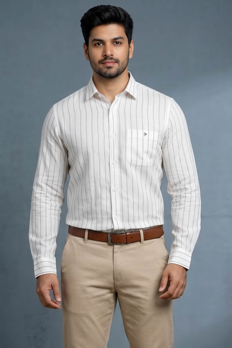 Walnut Stripe Shirt - Brown - 5