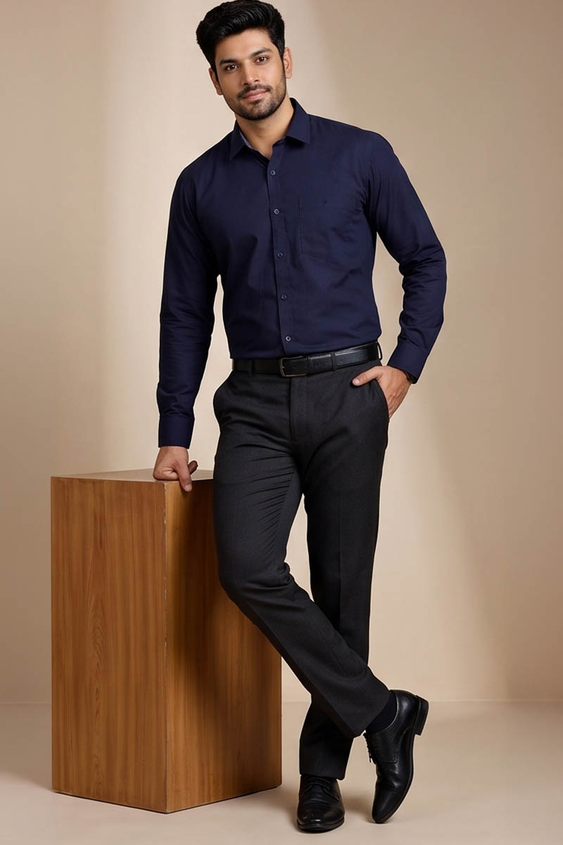 Signature Navy Office Shirt -Navy - 2