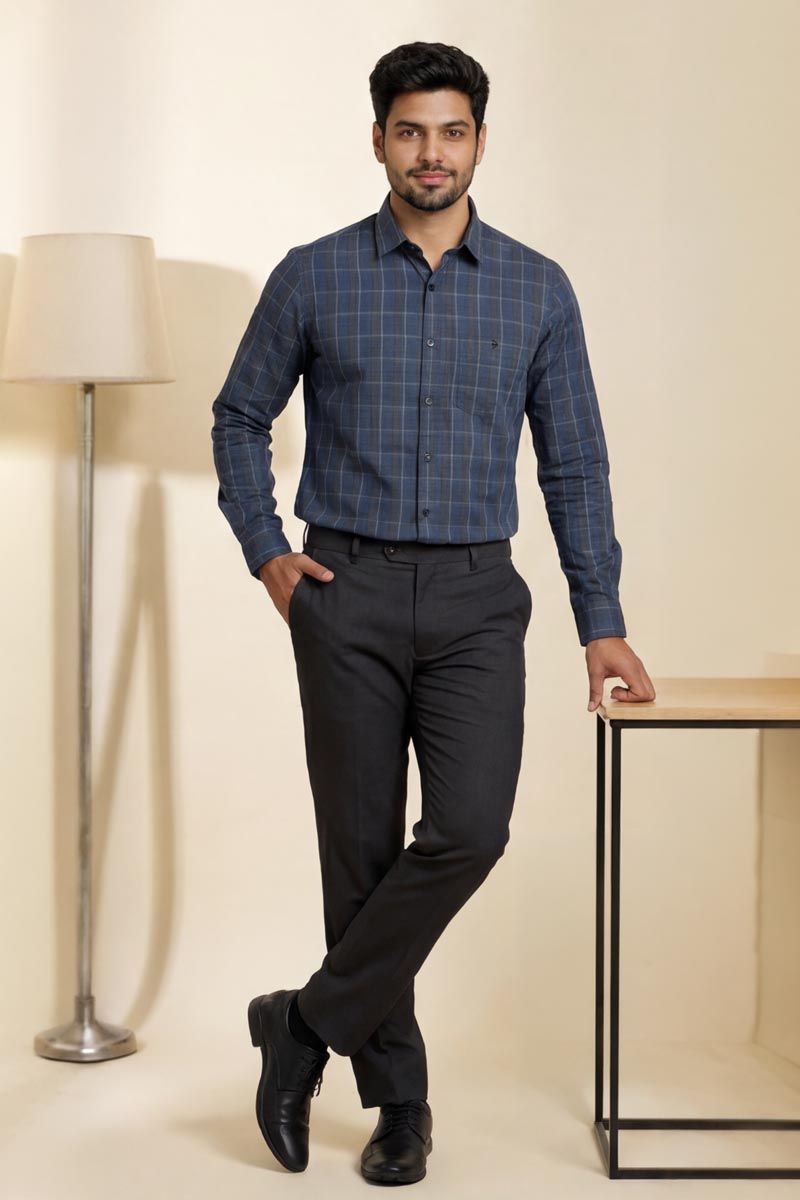 Aqua Blue Stripe Classic Shirt - A-Blue - 2