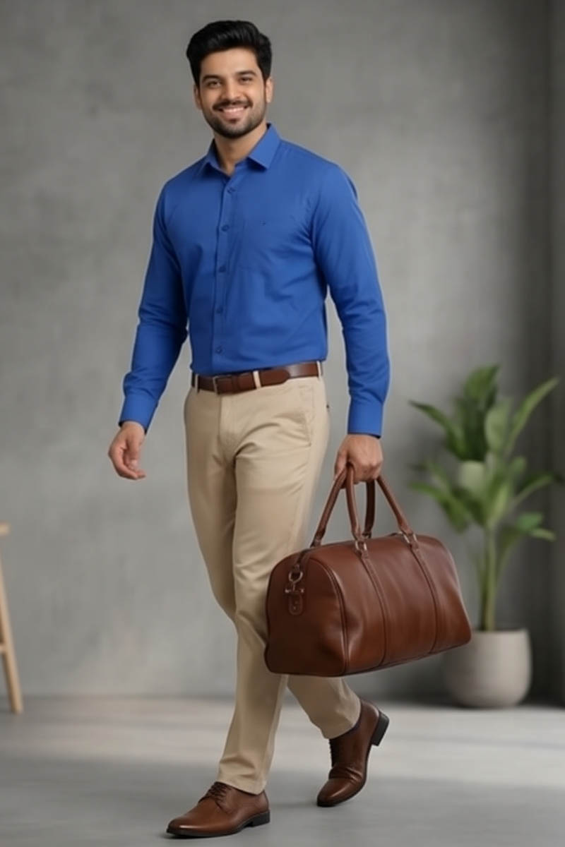 Classic Blue Shirt - A - BLUE - 3