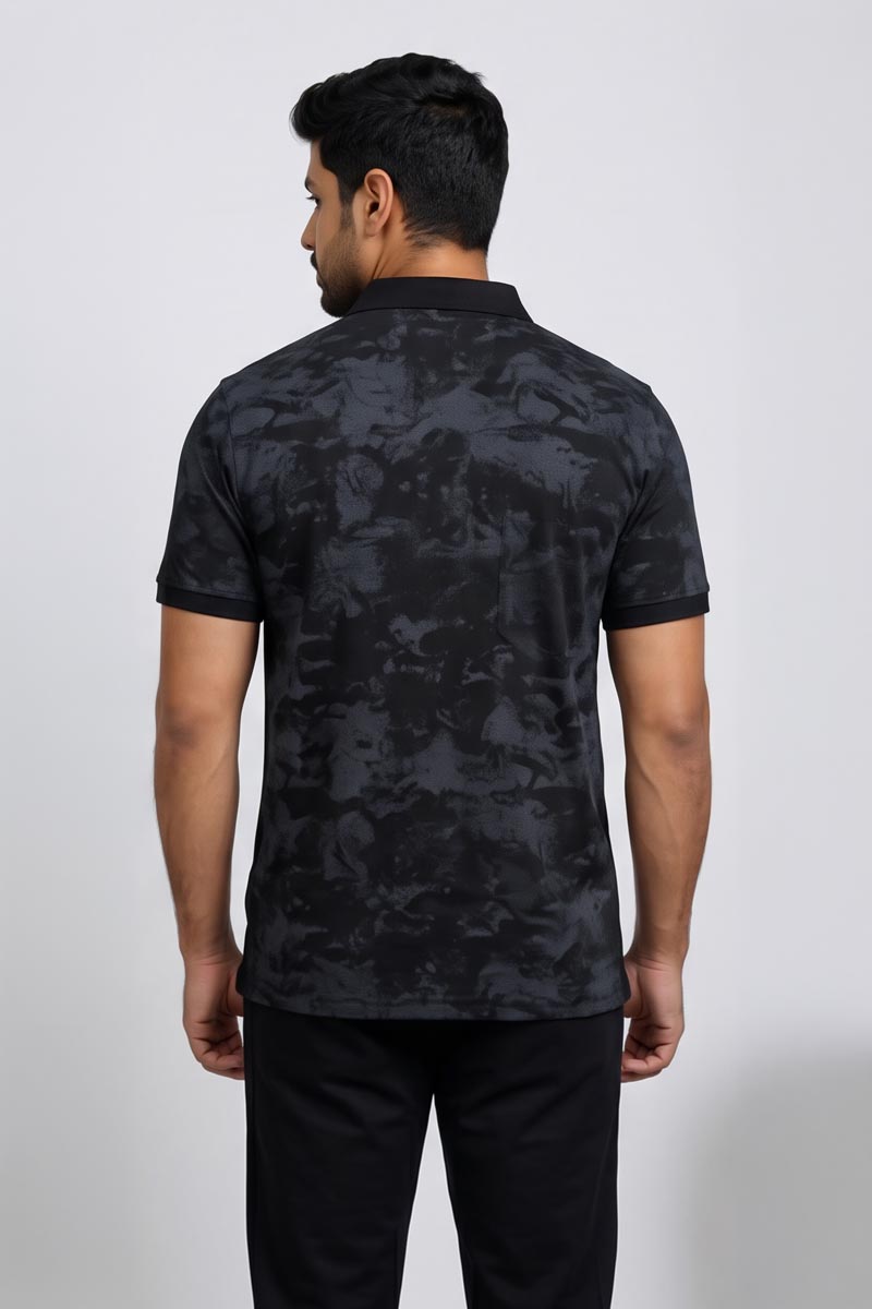 Elite Black Texture T-Shirt - Black - 6