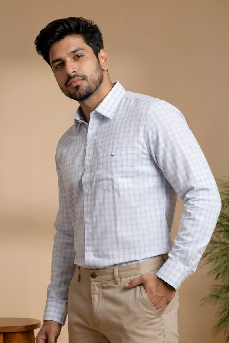 Pearl Line Formal Shirt - L-Blue - 4