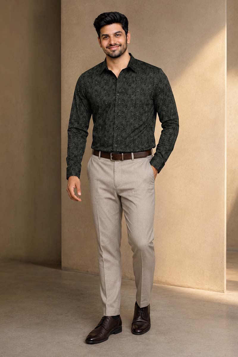 Men's Olive Green Exclusive Shirt - Green - 6