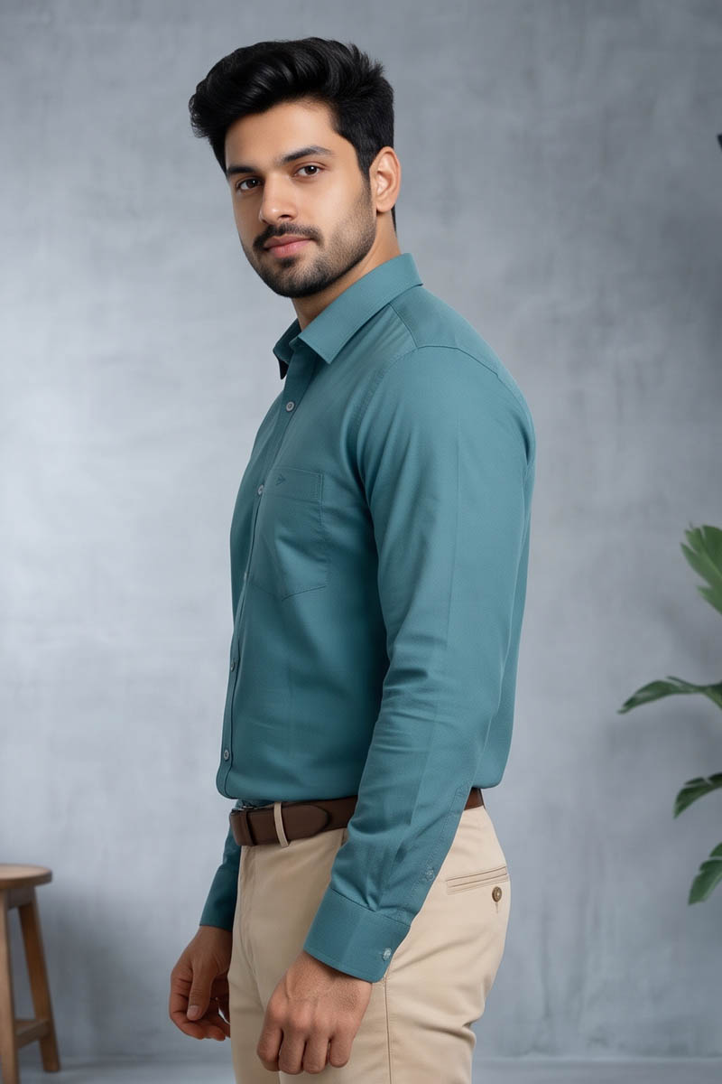 Azure Blue Premium Shirt - S-Blue - 5