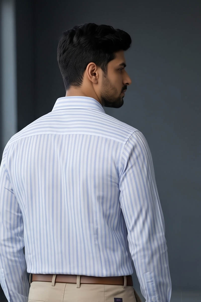 Royal Striped Shirt - L-Blue - 6