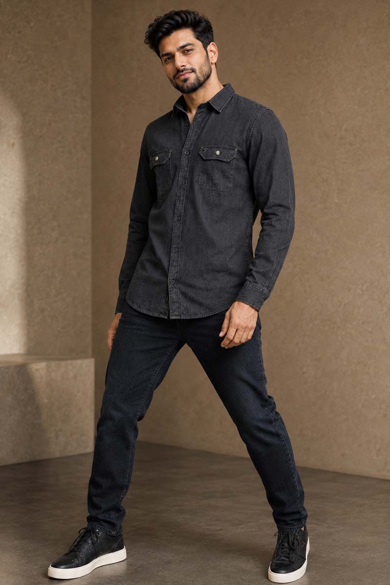 Dark Grey Classic Shirt - D-Grey - 5