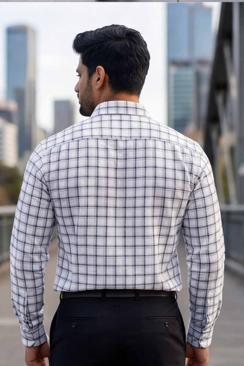 Grey Checks Bamboo Cotton Shirt (Smart Fit - Full Sleeves)_RABBC-723 - 6