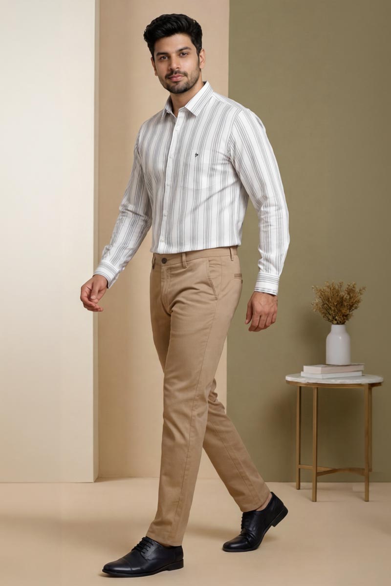 Luxe Stripe White Shirt - White - 4