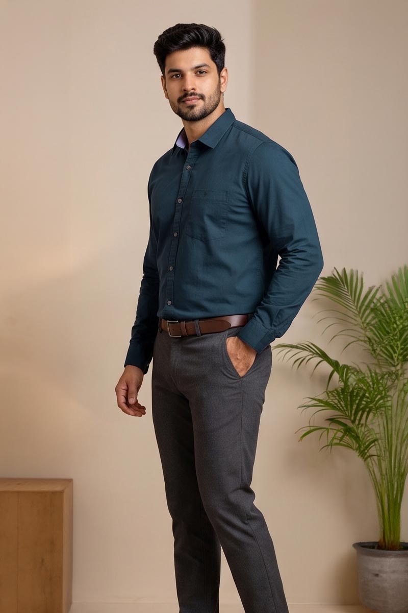 Green Oxford Shirt – Classic Fit- D-Green - 2