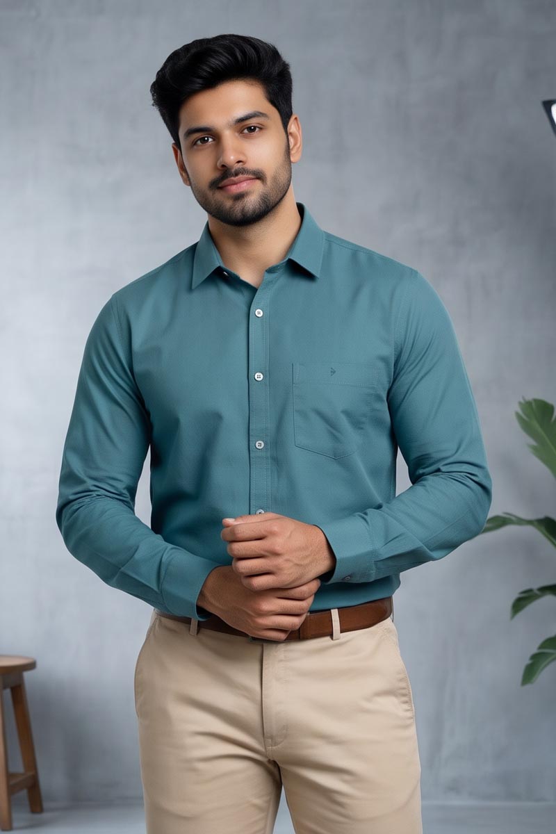 Azure Blue Premium Shirt - S-Blue