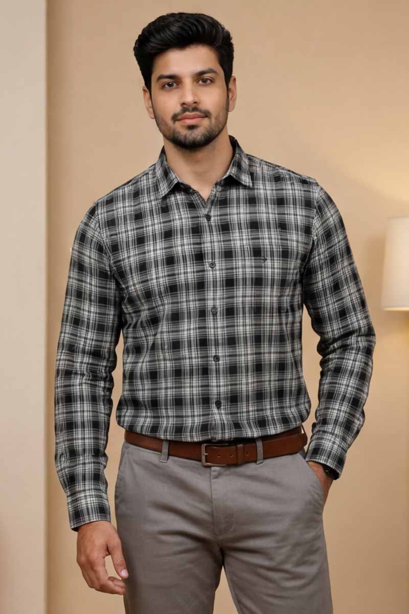 Cloud Ash Grey Plaid Shirt - Grey - 5