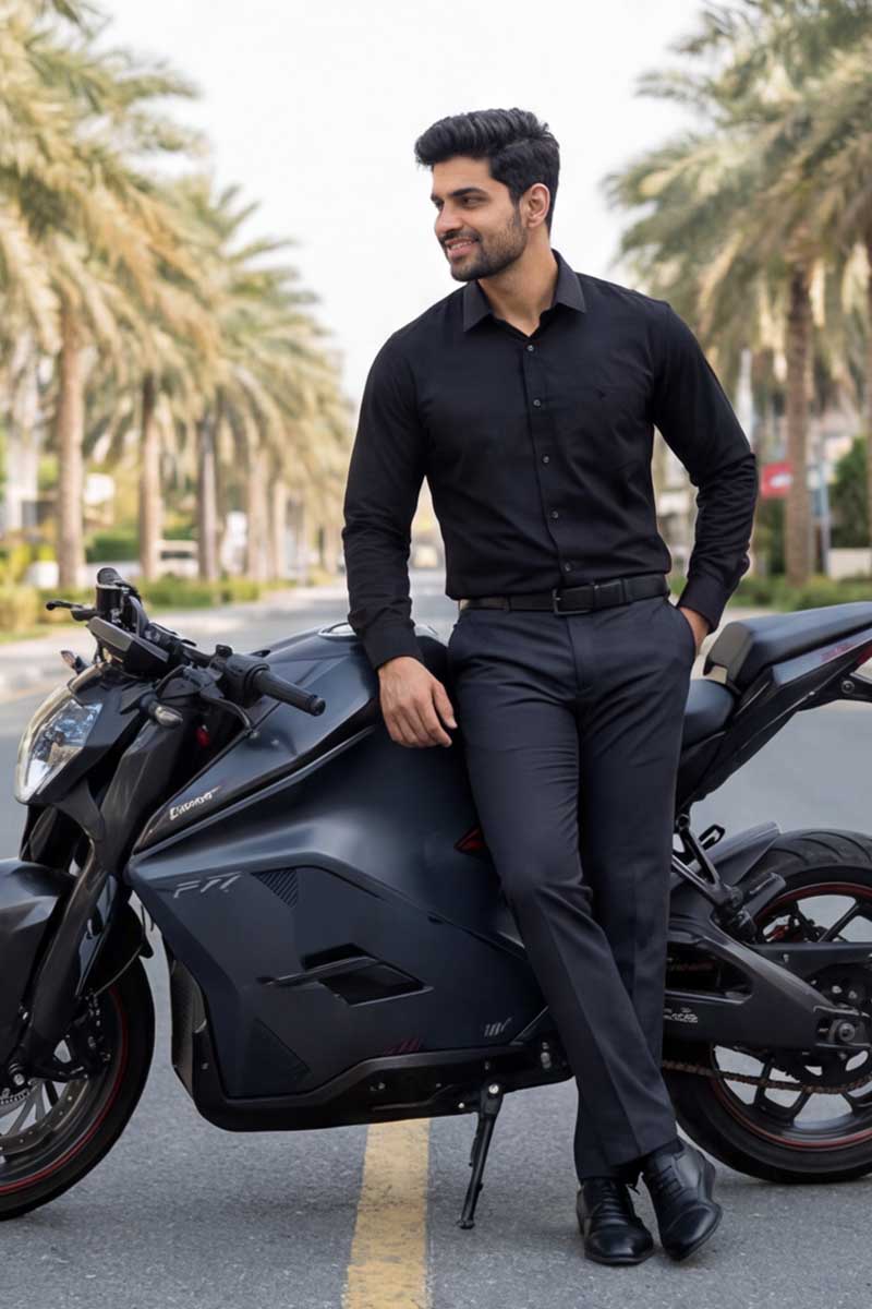 Classic Elite Formal Shirt – Black (Slim Fit, Full Sleeve) - 4