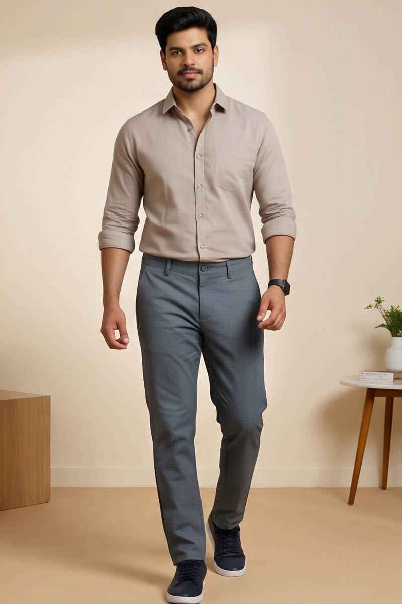 Elite Ash Blue Office Trousers - Ash Blue - 5