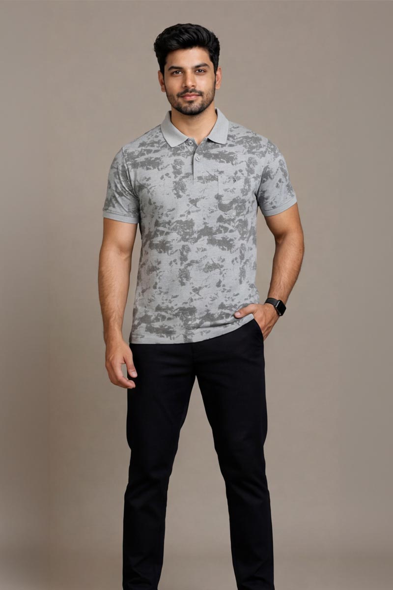 Frost Grey Printed  T-Shirt - L-Grey - 3