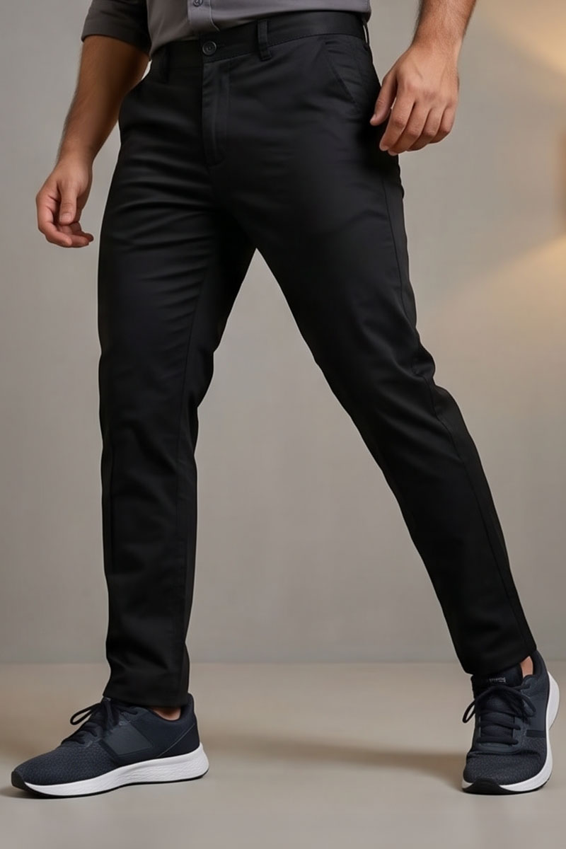 Classic Black Office Pants - Black - 5