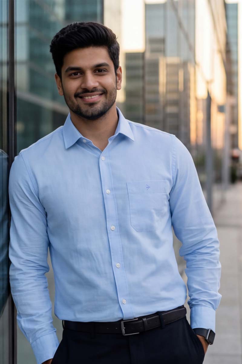 L-Grey Plain Formal Shirt (Smart Fit - Full Sleeves)_RBF-353 - 6