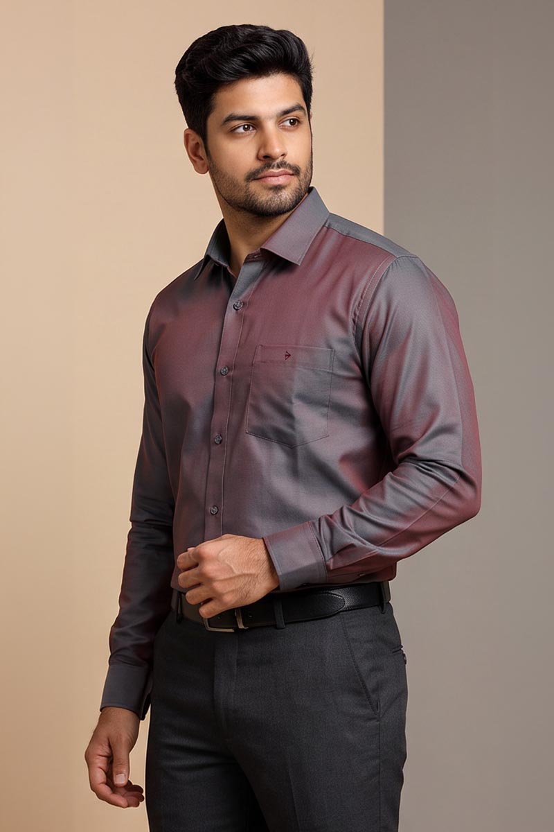 Elite Mauve Formal Shirt - D-Grey - 3