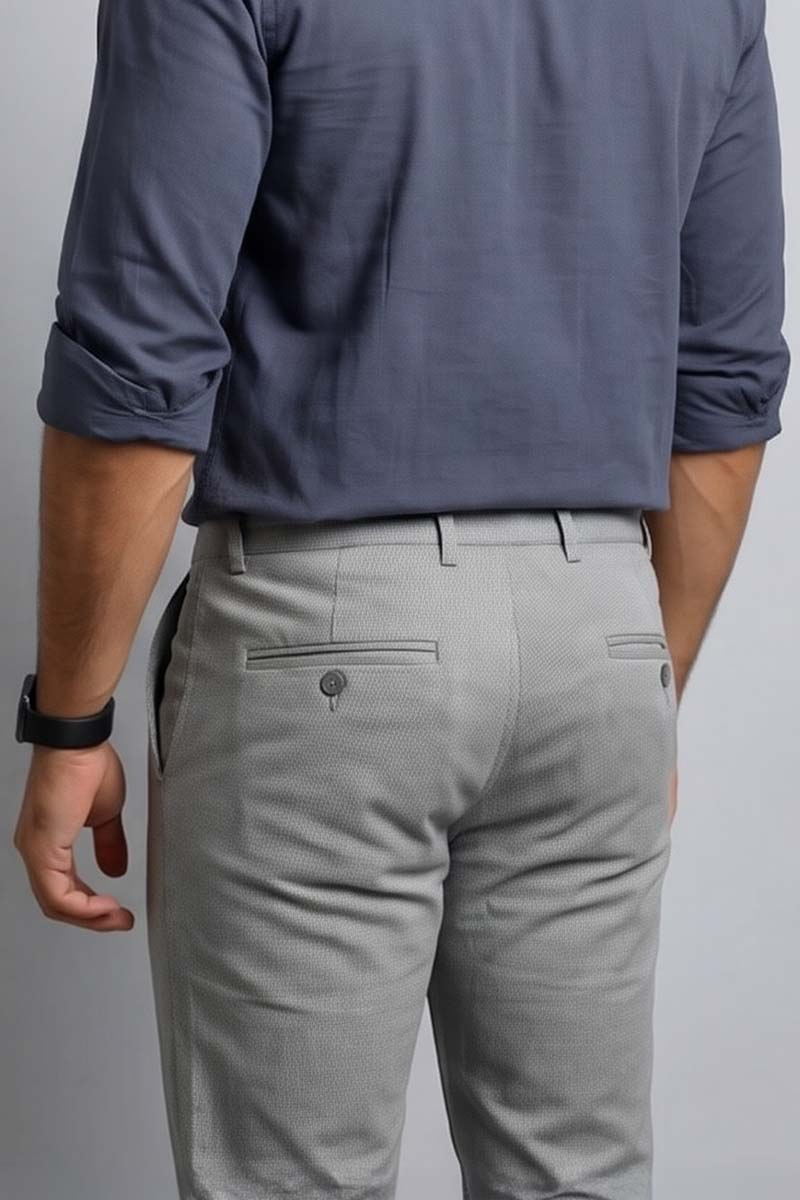 Elegant M-Grey Tailored Fit Pants - M-Grey - 3