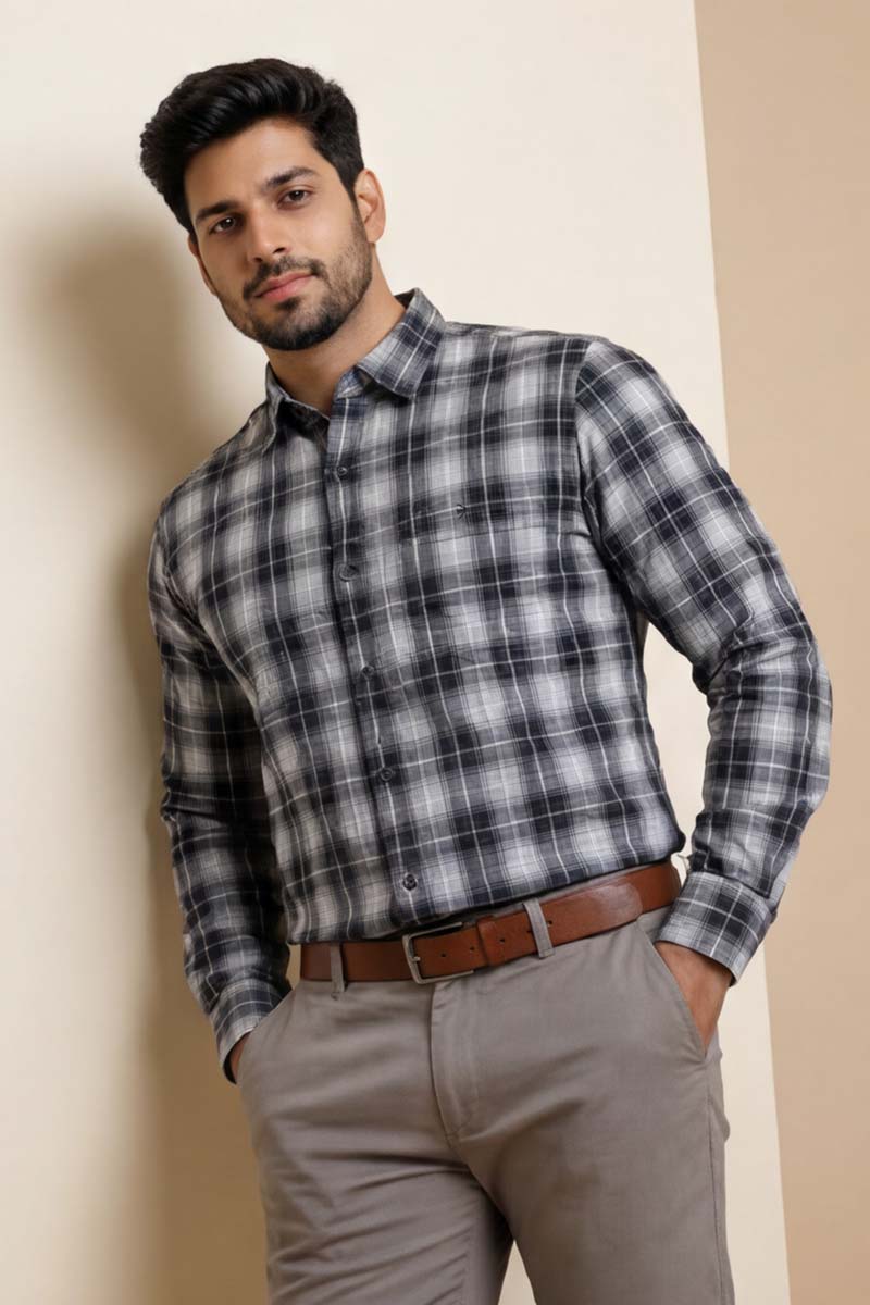 Urban Check Shirt - L-Grey - 4