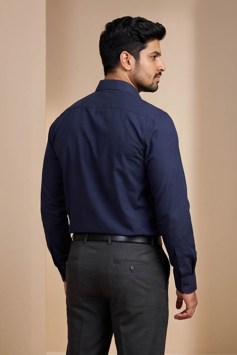 Signature Navy Office Shirt -Navy - 6