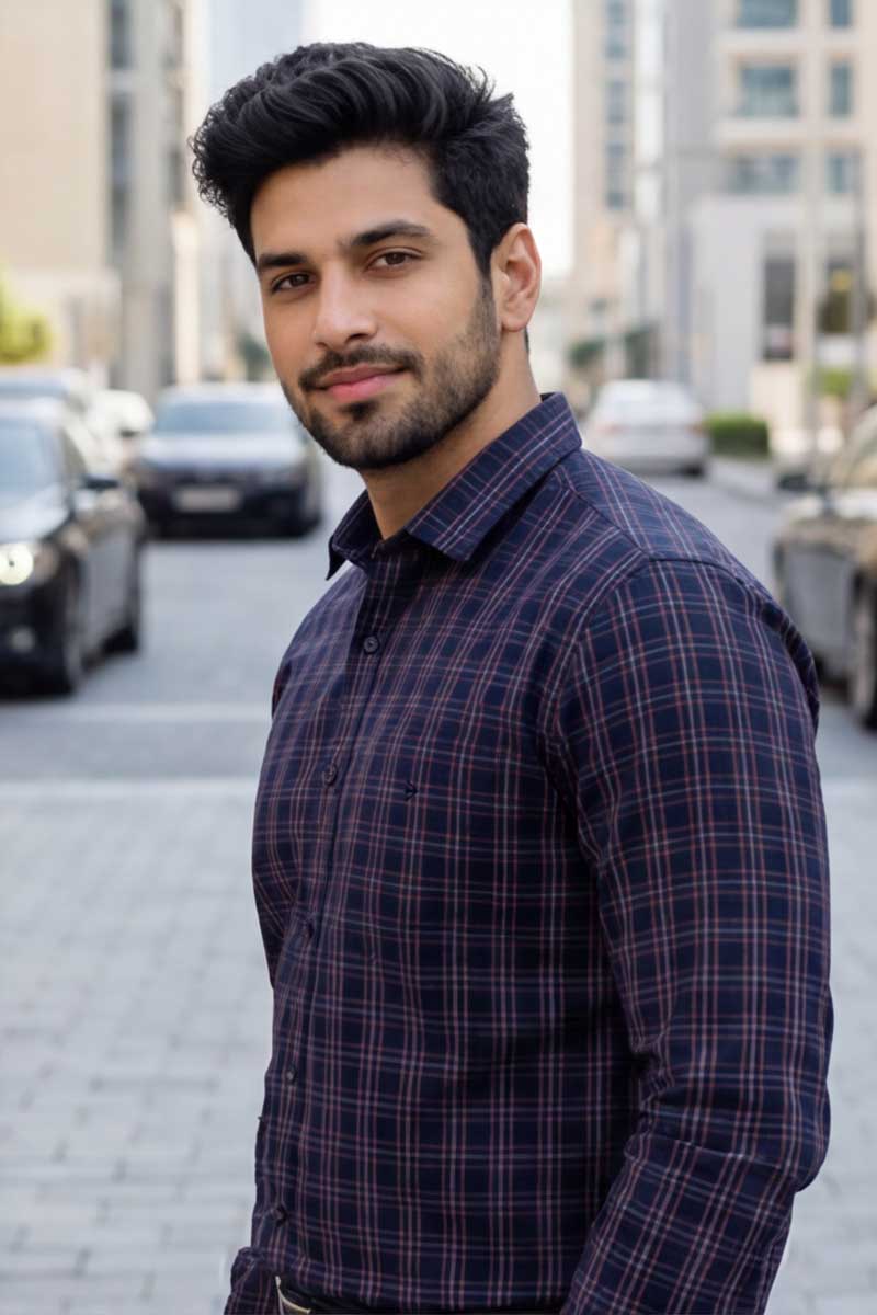 SHIRT Elegant Plaid Button-Down (PINK) - 4