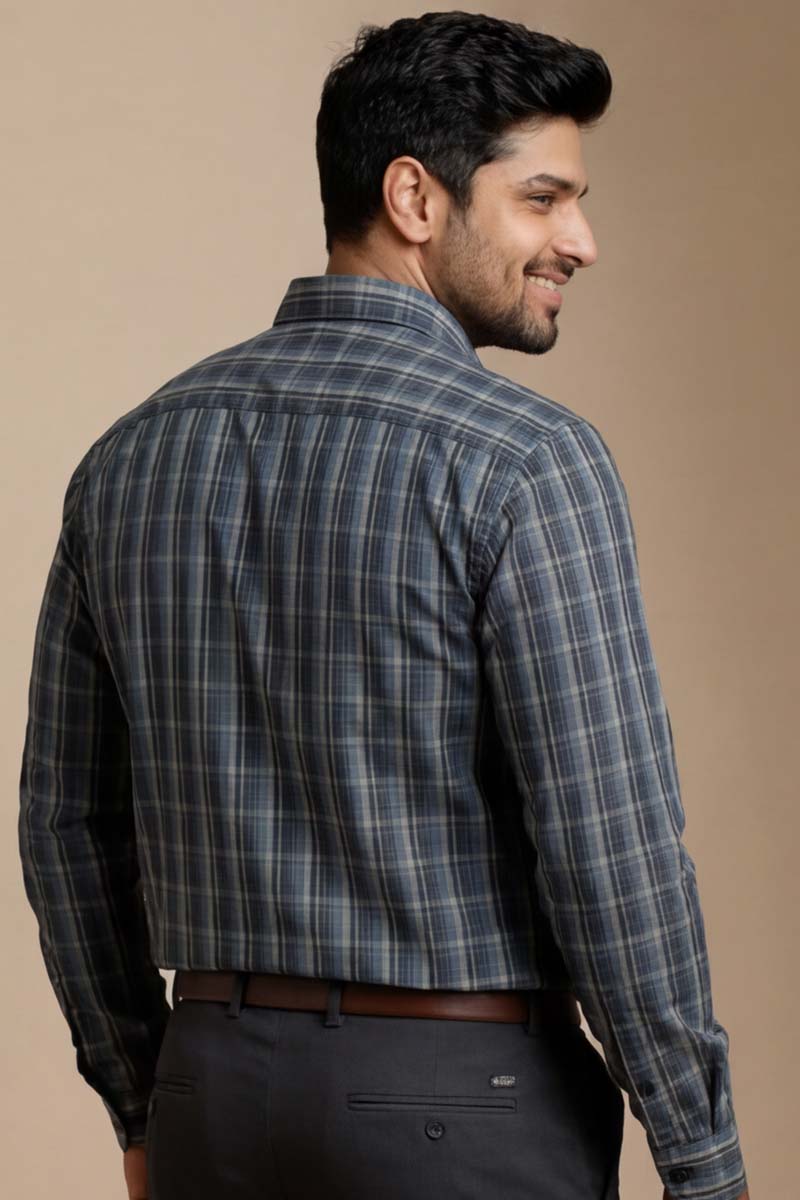 Royal Blue Check Classic Shirt - Blue - 6