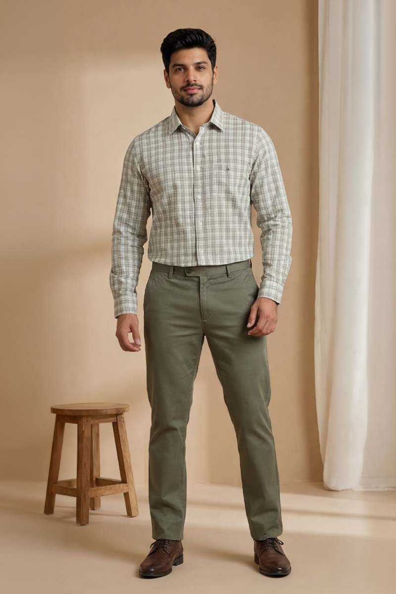 Premium M-Grey Plaid Shirt - M-Grey - 4